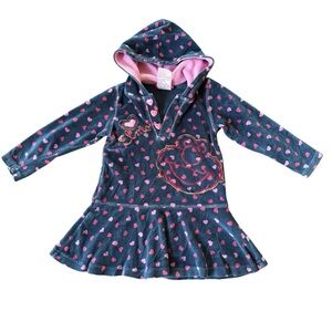 Sesame Street by Nannette Velour Heart Elmo Hooded Dress Toddler Girl 3T